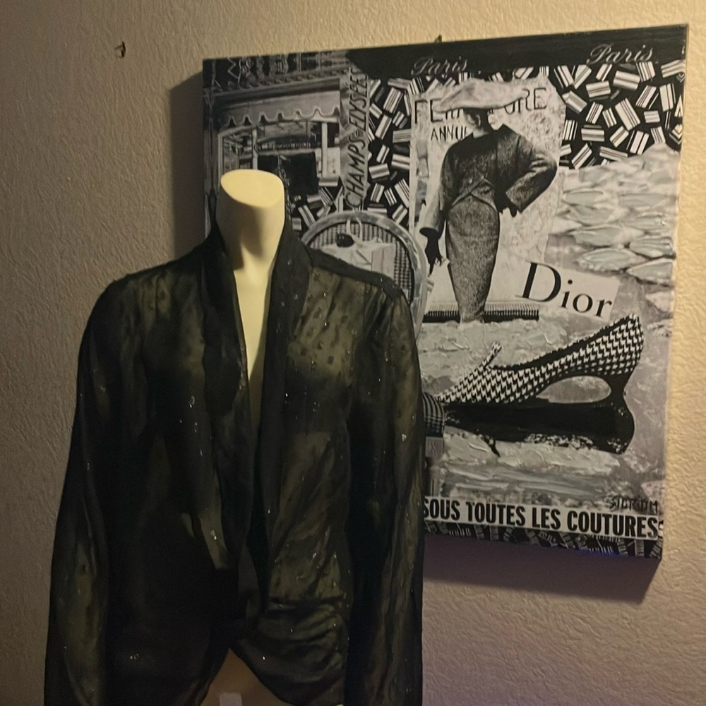 Black blouse by Leyden in Large.